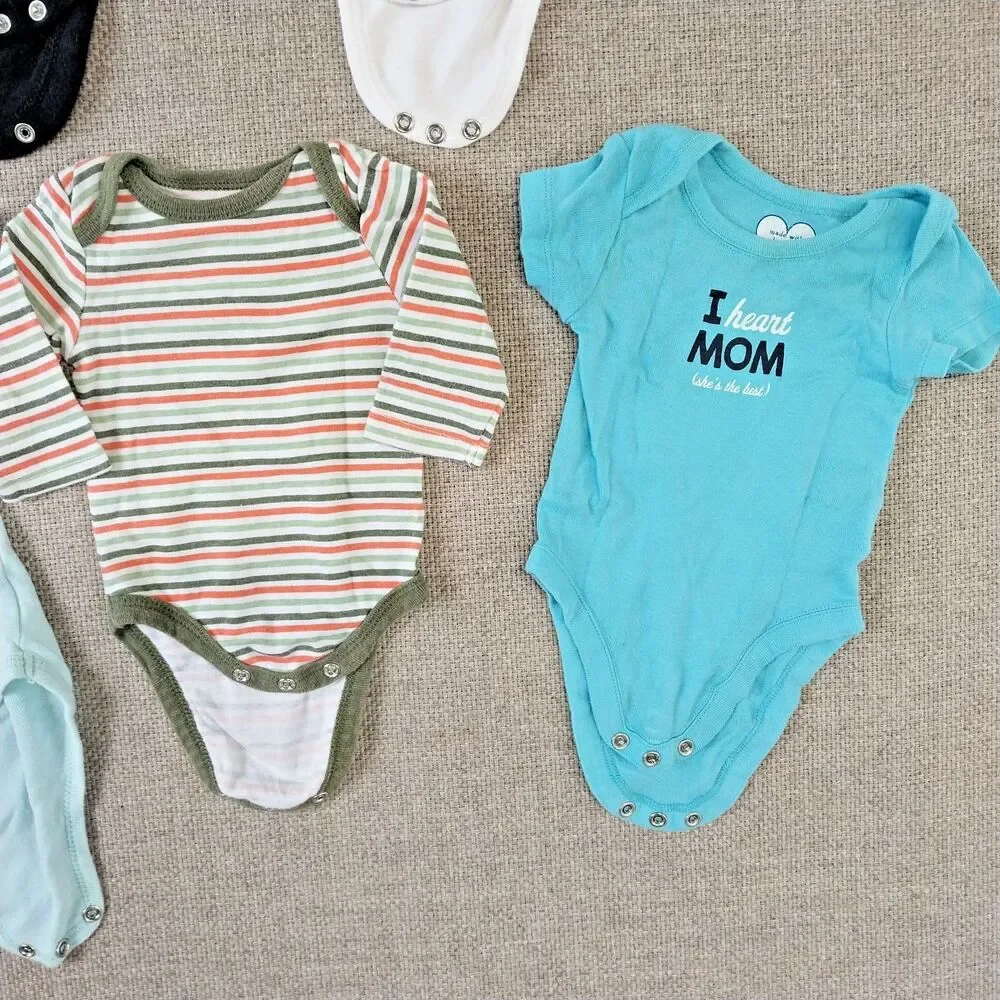 Baby Infant Boy Clothing Bundle Bodysuit Variety Of Colors 10 Pieces Newborn #15